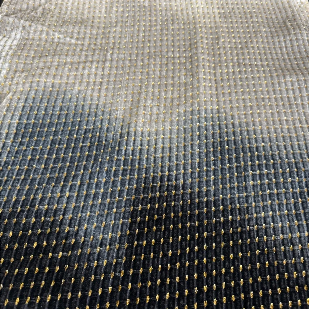 Black to Cream Ombré Infinity Scarf with Gold Thread – Lightweight & Chic